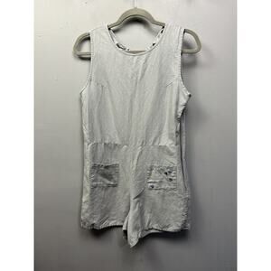 Disney Junk Food Romper Playsuit Small Women's Gray Linen‎ Blend Mickey Mouse